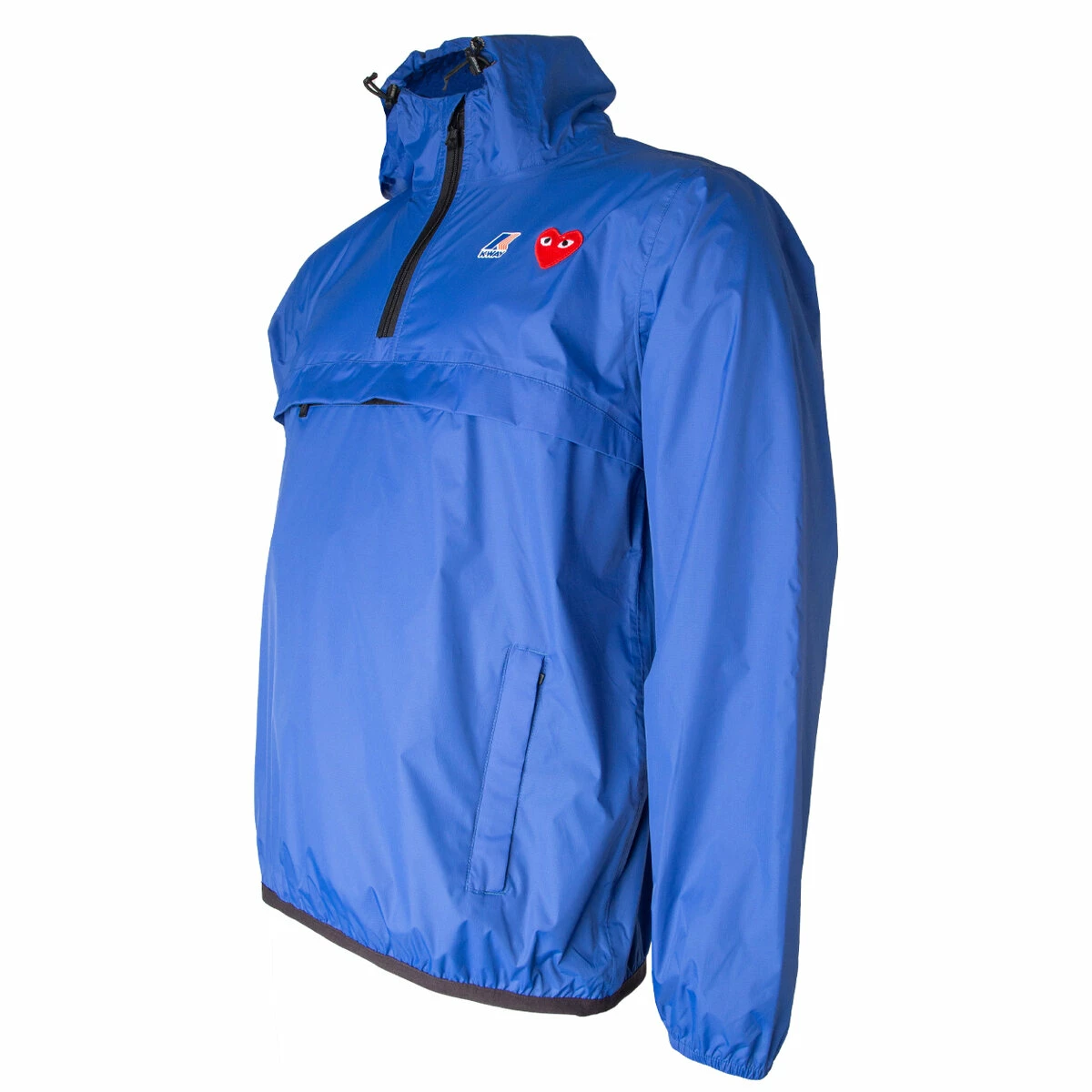 Comme Des Garçons PLAY Half Zip Jacket In Blue 2 Comme Des Garçons PLAY Half Zip Jacket In Blue - Image 2