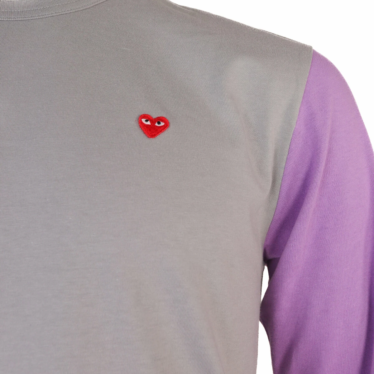 Comme Des Garçons PLAY T316 Colour Block Long Sleeve T-Shirt In Grey 3 Comme Des Garçons PLAY T316 Colour Block Long Sleeve T-Shirt In Grey - Image 3