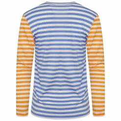 Comme Des Garçons PLAY T317 Dual Striped Long Sleeve T-Shirt In Blue/yellow