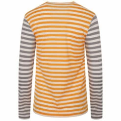 Comme Des Garçons PLAY T317 Dual Striped Long Sleeve T-Shirt In Yellow/gray