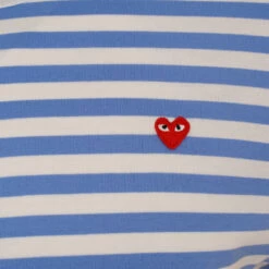 Comme Des Garçons PLAY T318 Dual Striped Long Sleeve T-Shirt In Blue/yellow 4 Comme Des Garçons PLAY T318 Dual Striped Long Sleeve T-Shirt In Blue/yellow -Hervia Shop hervia.com comme des gar ons play p1t318 mens t shirt knit 1 blue yellow 1648037123DSC01681