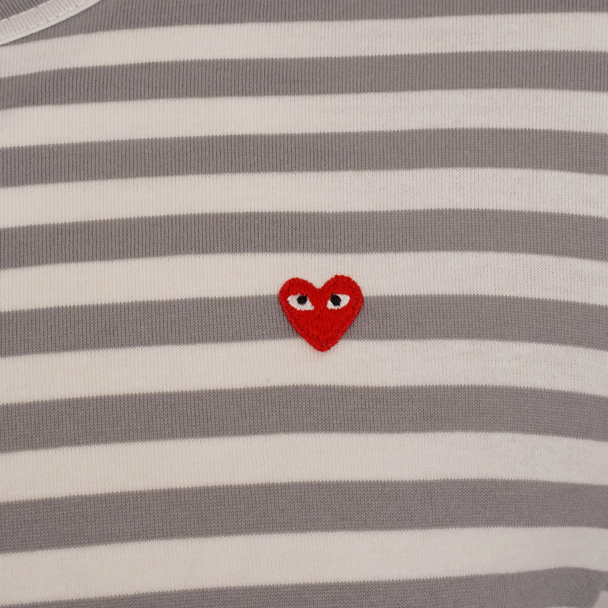 Comme Des Garçons PLAY T318 Dual Striped Long Sleeve T-Shirt In Grey/purple 2 Comme Des Garçons PLAY T318 Dual Striped Long Sleeve T-Shirt In Grey/purple - Image 2