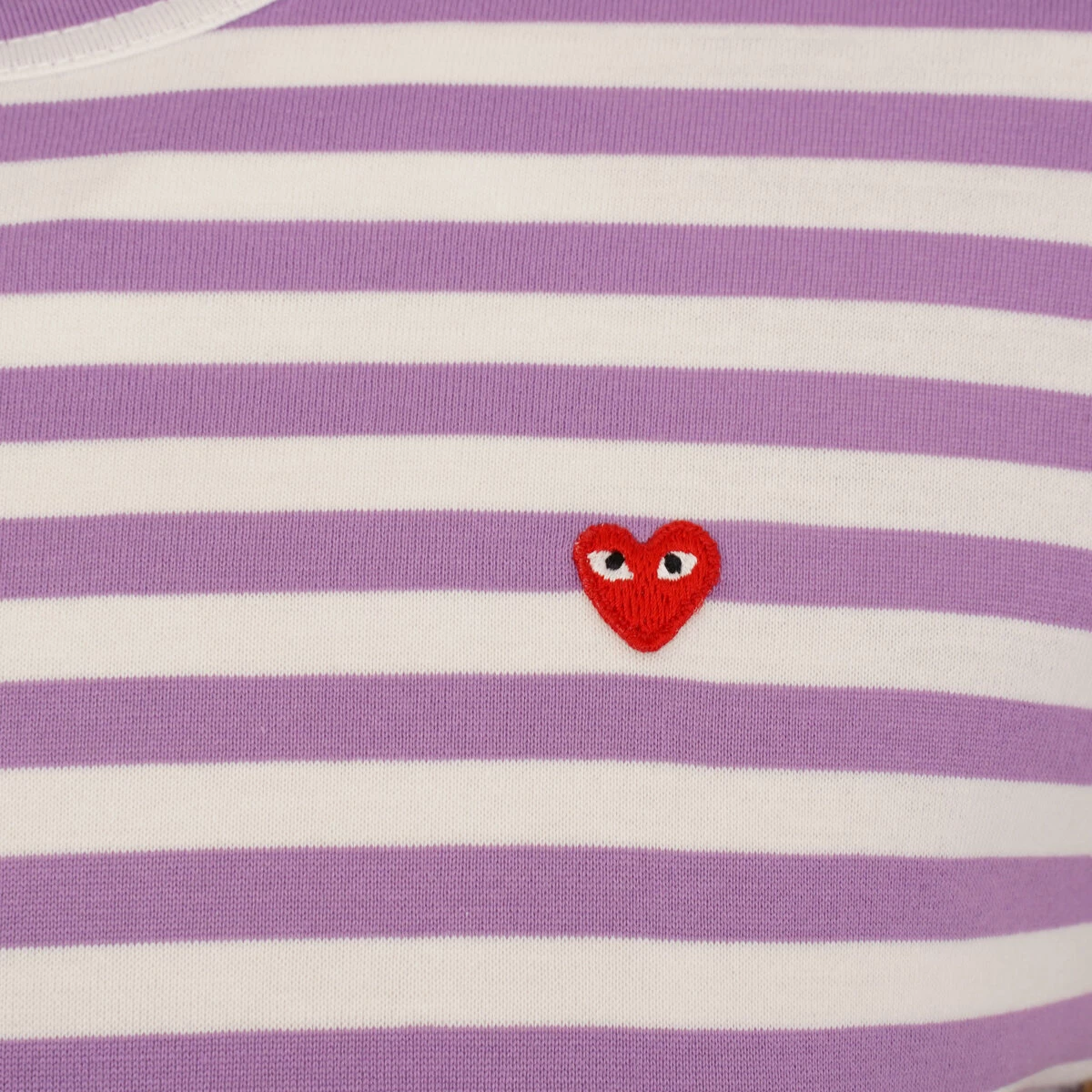 Comme Des Garçons PLAY T318 Dual Striped Long Sleeve T-Shirt In Purple/olive 2 Comme Des Garçons PLAY T318 Dual Striped Long Sleeve T-Shirt In Purple/olive - Image 2