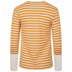 Comme Des Garçons PLAY T319 Striped Long Block Sleeve T-Shirt In Yellow/white