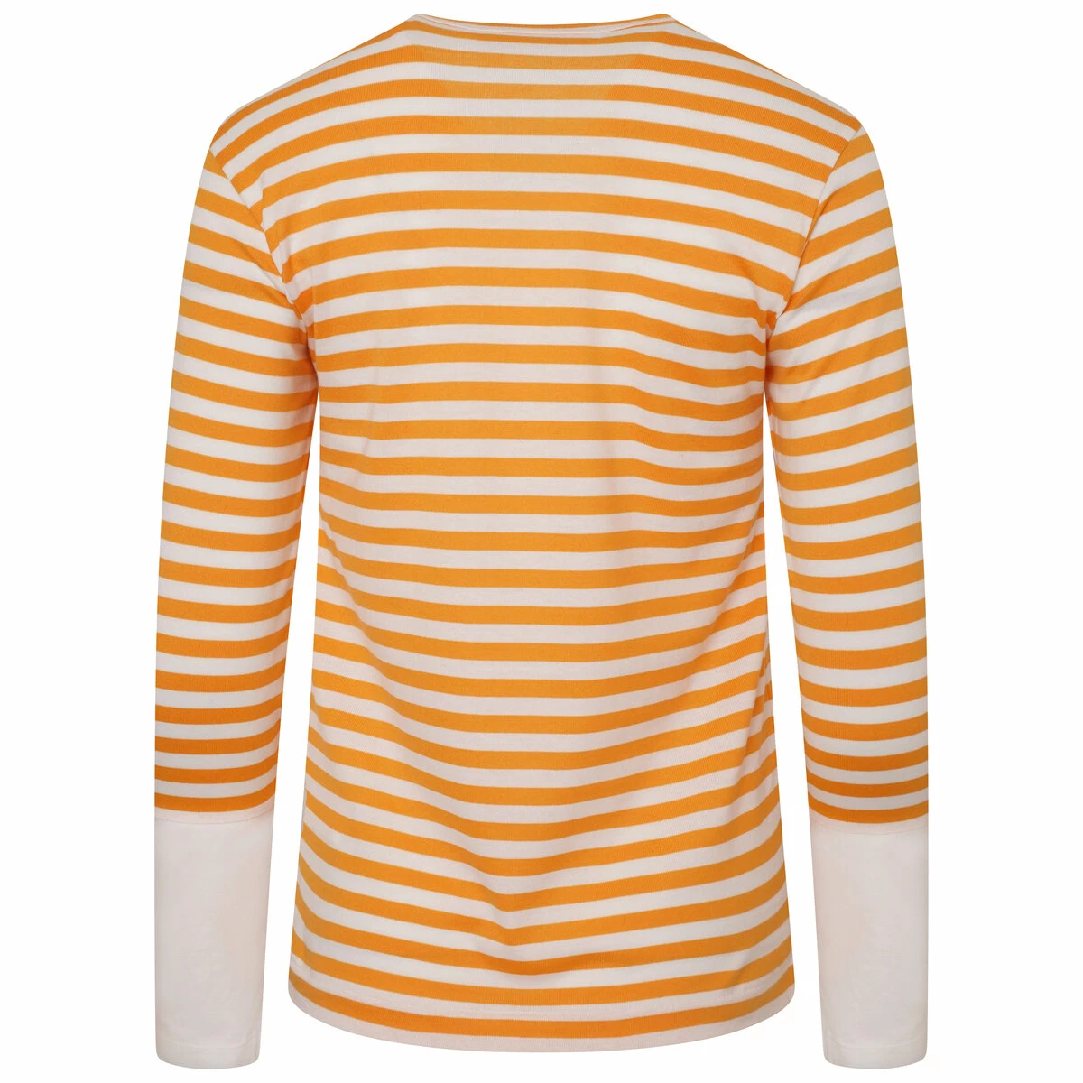 Comme Des Garçons PLAY T319 Striped Long Block Sleeve T-Shirt In Yellow/white 1 Comme Des Garçons PLAY T319 Striped Long Block Sleeve T-Shirt In Yellow/white