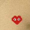 Comme Des Garçons PLAY Space Invader Heart Jumper In Beige