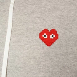 Comme Des Garçons PLAY Space Invader Hoodie In Grey