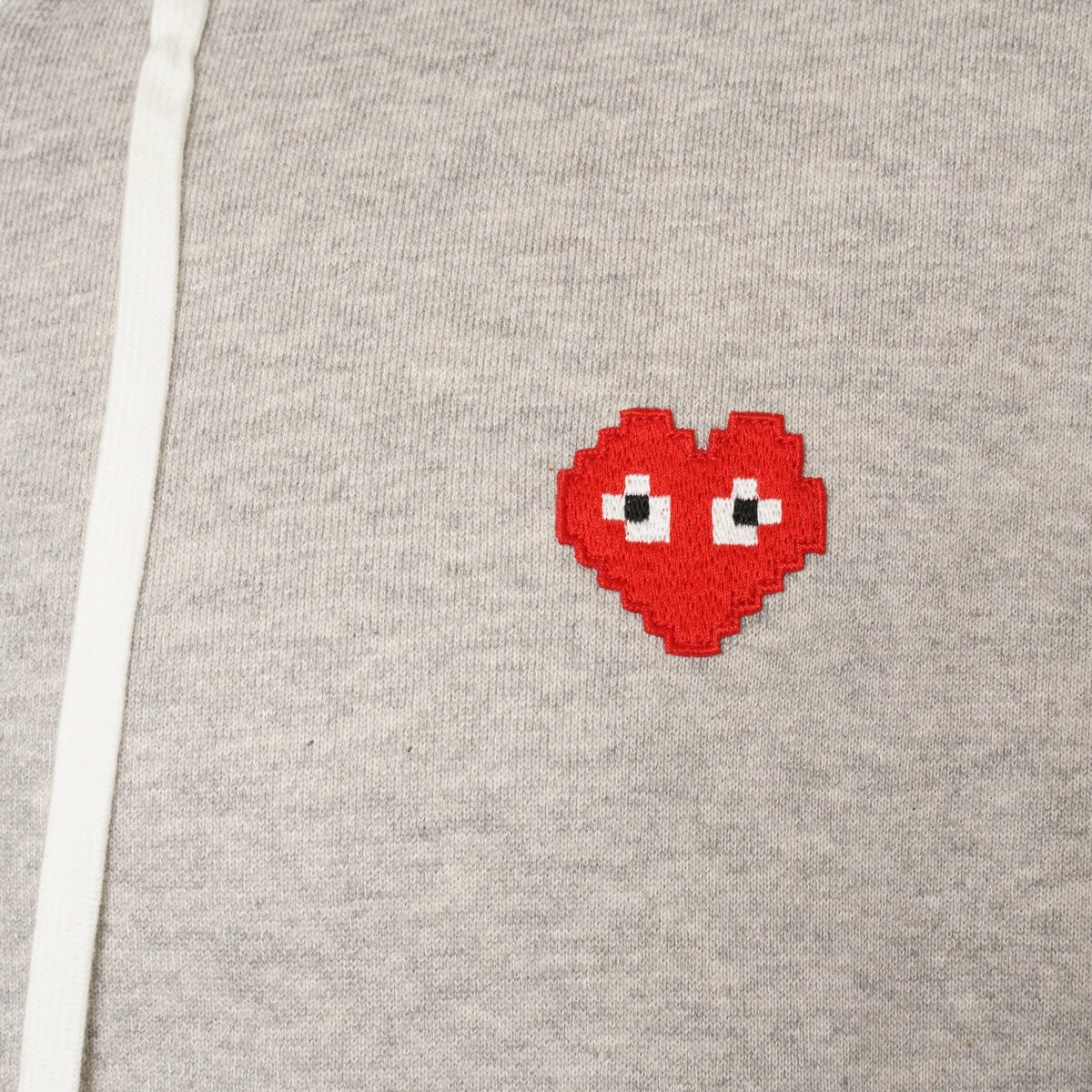 Comme Des Garçons PLAY Space Invader Hoodie In Grey 1 Comme Des Garçons PLAY Space Invader Hoodie In Grey