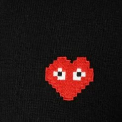 Comme Des Garçons PLAY Space Invader Jumper In Black