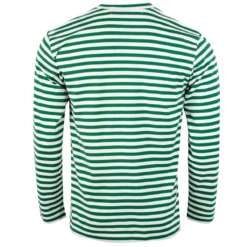 Comme Des Garçons PLAY T164 Red Heart Stripe T-Shirt Green In Green