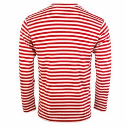 Comme Des Garçons PLAY T164 Red Heart Stripe T-Shirt Red In Red