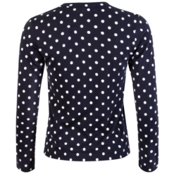 Comme Des Garçons PLAY T165 Polka Dot Long Sleeved T-Shirt Navy In Navy