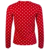 Comme Des Garçons PLAY T165 Polka Dot Long Sleeved T-Shirt Red In Red