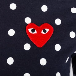 Comme Des Garçons PLAY T166 Polka Dot T-Shirt In Navy In Navy