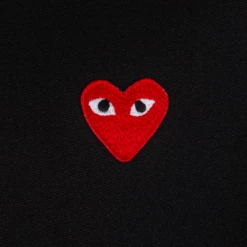 Comme Des Garçons PLAY T173 Red Heart Hoodie Black In Black -Hervia Shop hervia.com comme des gar ons play t173 red heart hoodie black 15930959011
