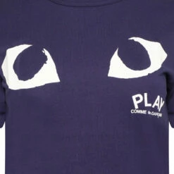 Comme Des Garçons PLAY T177 Navy Collection Eye Print T-Shirt In Navy -Hervia Shop hervia.com comme des gar ons play t177 navy collection eye print t shirt 1657697860