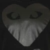 Comme Des Garçons PLAY T194 Black Collection Heart T-Shirt In Black In Black
