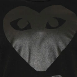 Comme Des Garçons PLAY T194 Black Collection Heart T-Shirt In Black In Black