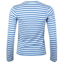 Comme Des Garçons PLAY T217 Red Heart Stripe T-Shirt Blue In Blue
