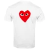 Comme Des Garçons PLAY T222 Twin Heart T-Shirt White In White