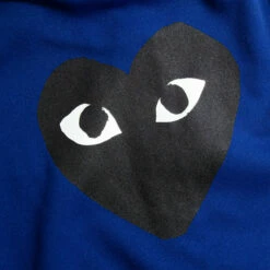 Comme Des Garçons PLAY T253 Black Heart Hoodie Blue In Navy -Hervia Shop hervia.com comme des gar ons play t253 black heart hoodie blue 160753011616144.1