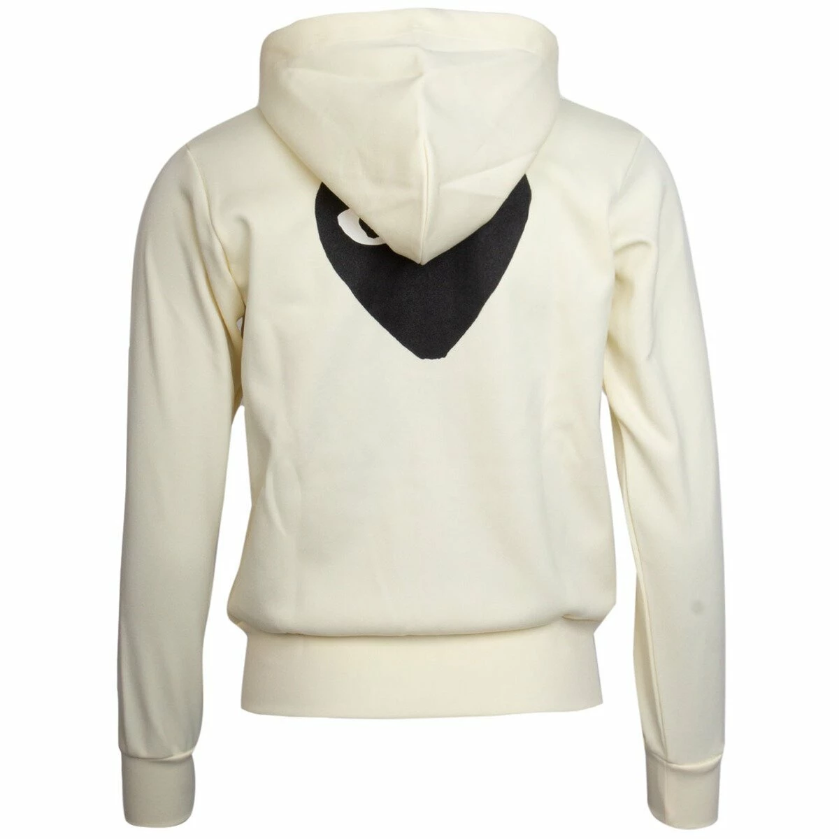 Comme Des Garçons PLAY T253 Black Heart Hoodie Ivory In Ivory 1 Comme Des Garçons PLAY T253 Black Heart Hoodie Ivory In Ivory