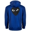 Comme Des Garçons PLAY T254 Black Heart Zip Up Hoodie Blue In Blue