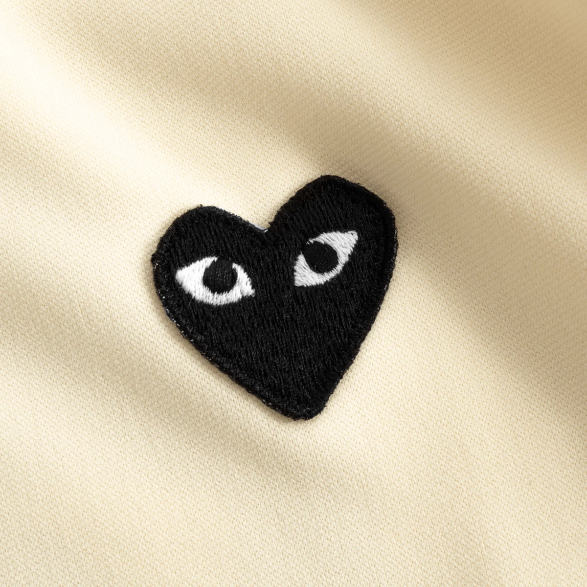 Comme Des Garçons PLAY T254 Black Heart Zip Up Hoodie Ivory In Ivory 2 Comme Des Garçons PLAY T254 Black Heart Zip Up Hoodie Ivory In Ivory - Image 2