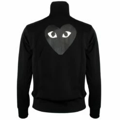 Comme Des Garçons PLAY T255 Black Heart Track Jacket Black In Black