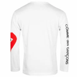 Comme Des Garçons PLAY T258 Single-Heart Sleeve T-Shirt In White