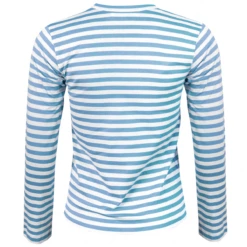 Comme Des Garçons PLAY T277 Bright Striped Long Sleeve Blue In Light Blue