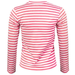 Comme Des Garçons PLAY T277 Bright Striped Long Sleeve Pink In Rose