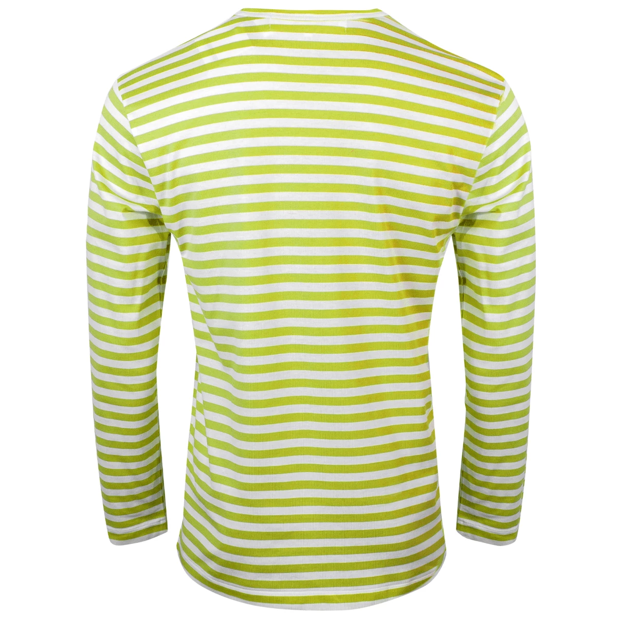 Comme Des Garçons PLAY T278 Bright Striped Long Sleeve Green In Lime 1 Comme Des Garçons PLAY T278 Bright Striped Long Sleeve Green In Lime