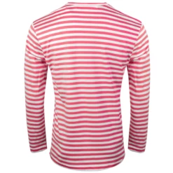 Comme Des Garçons PLAY T278 Bright Striped Long Sleeve Pink In Rose