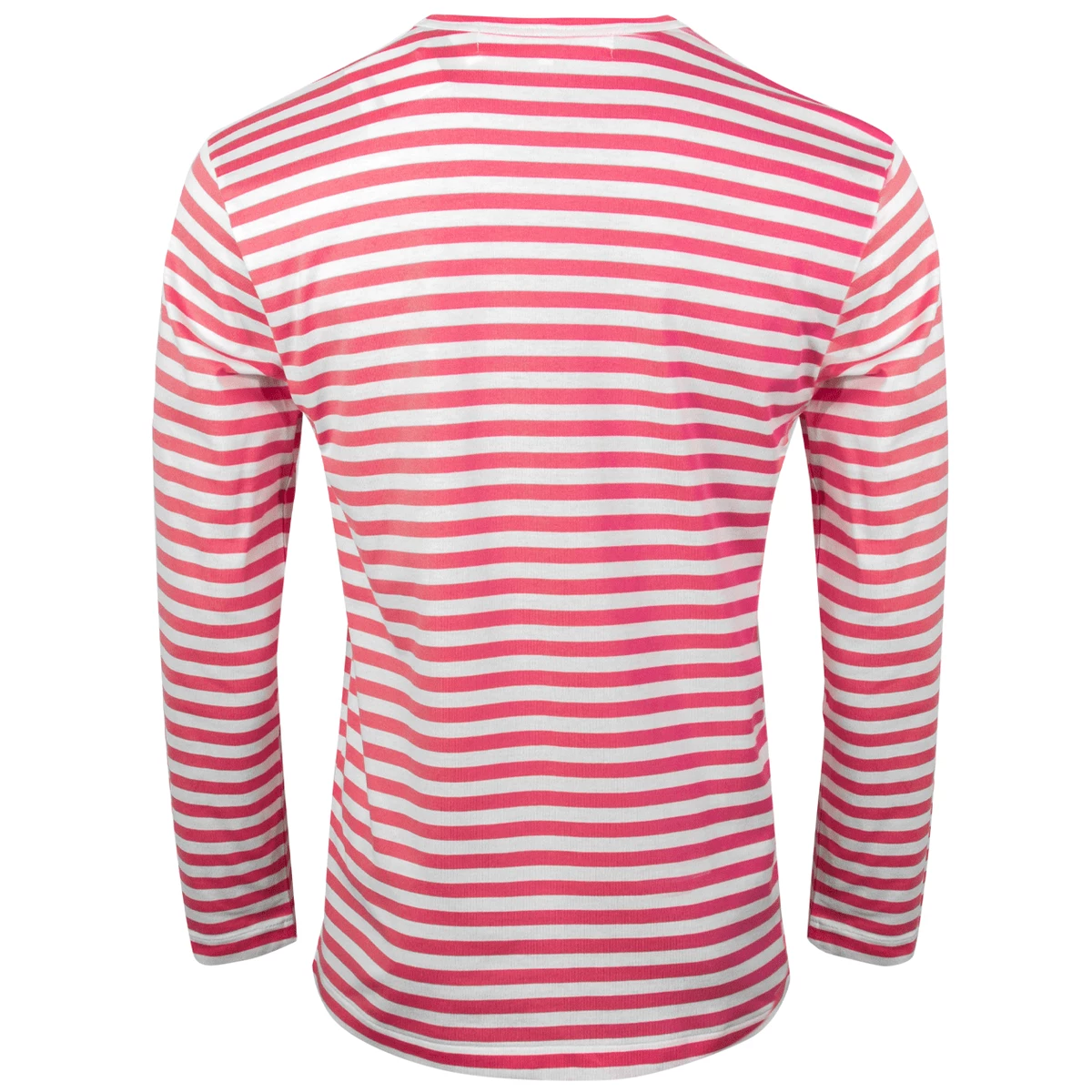 Comme Des Garçons PLAY T278 Bright Striped Long Sleeve Pink In Rose 1 Comme Des Garçons PLAY T278 Bright Striped Long Sleeve Pink In Rose
