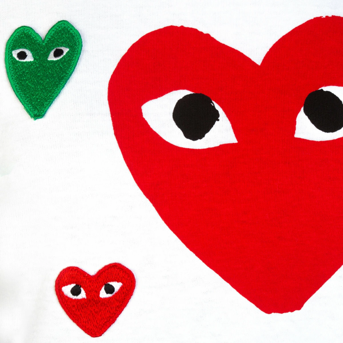 Comme Des Garçons PLAY T279 Logo T-Shirt With Red Heart In White 2 Comme Des Garçons PLAY T279 Logo T-Shirt With Red Heart In White - Image 2