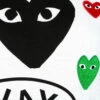 Comme Des Garçons PLAY T282 Logo T-Shirt With Black Heart In White