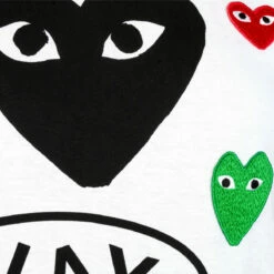 Comme Des Garçons PLAY T286 Long Sleeve T-Shirt With Black Heart In White -Hervia Shop hervia.com comme des gar ons play t286 long sleeve t shirt with black heart 16045126201.1 0000 Layer 105