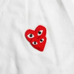 Comme Des Garçons PLAY T287 Double Heart T-Shirt White In White -Hervia Shop hervia.com comme des gar ons play t287 double heart t shirt white 1604596309Template play 0001 Layer 118