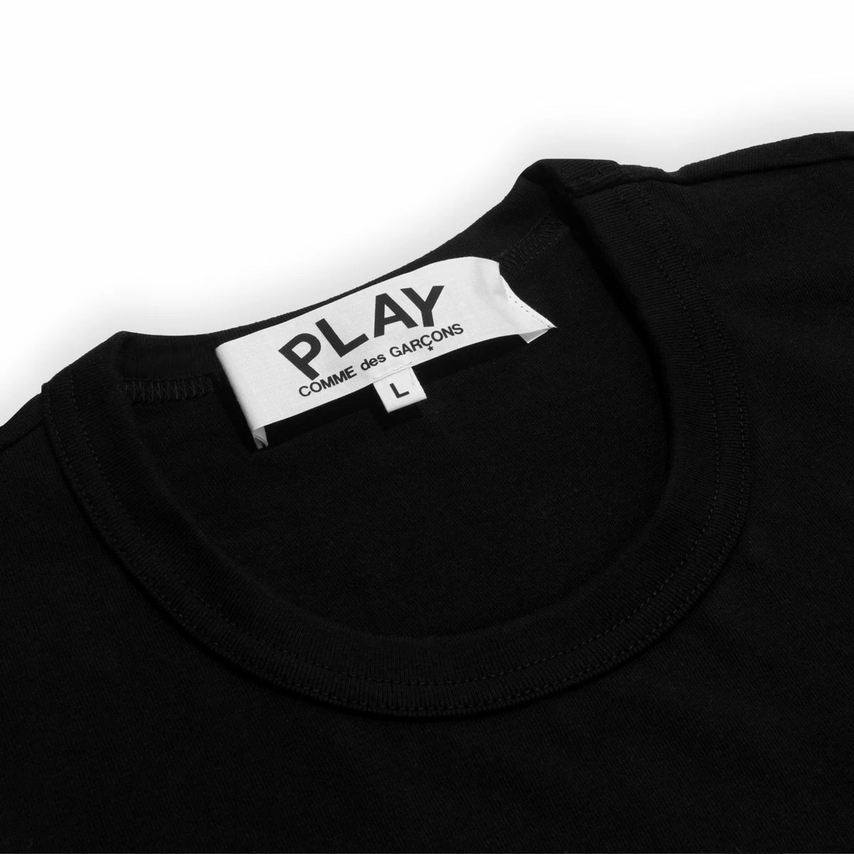 Comme Des Garçons PLAY T288 Double Heart T-Shirt Black In Black 2 Comme Des Garçons PLAY T288 Double Heart T-Shirt Black In Black - Image 2