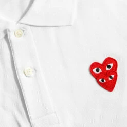 Comme Des Garçons PLAY T290 Double Red Heart Polo Shirt White In White -Hervia Shop hervia.com comme des gar ons play t290 double red heart polo shirt white 1604595483Template play 0000 Layer 117