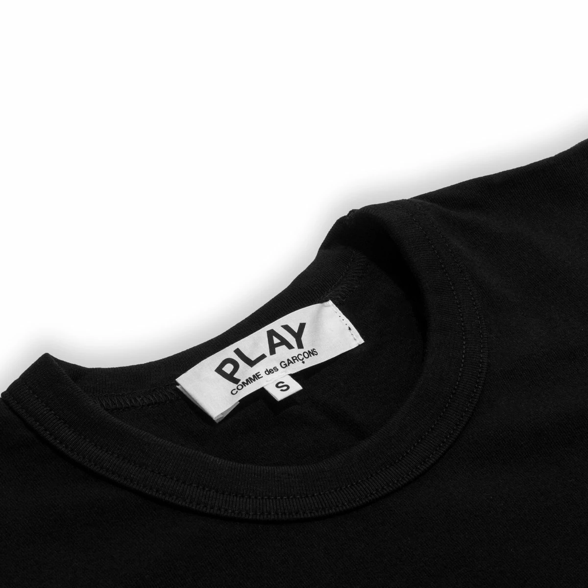 Comme Des Garçons PLAY T291 Long Sleeve T-Shirt With Double Red Heart Black In Black 2 Comme Des Garçons PLAY T291 Long Sleeve T-Shirt With Double Red Heart Black In Black - Image 2