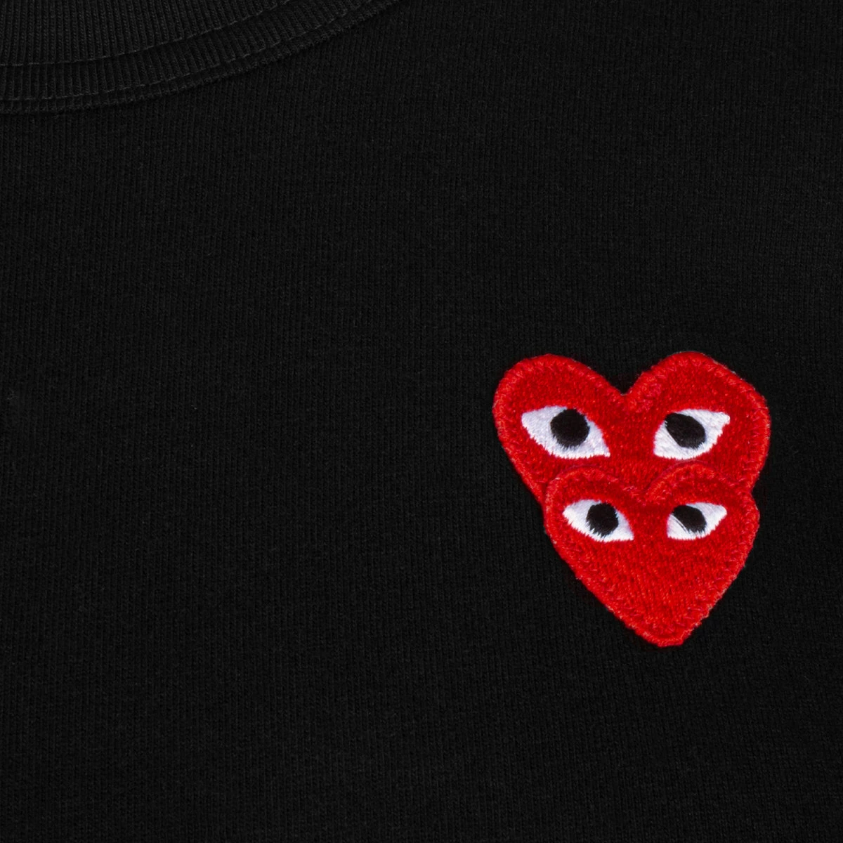 Comme Des Garçons PLAY T291 Long Sleeve T-Shirt With Double Red Heart Black In Black 3 Comme Des Garçons PLAY T291 Long Sleeve T-Shirt With Double Red Heart Black In Black - Image 3