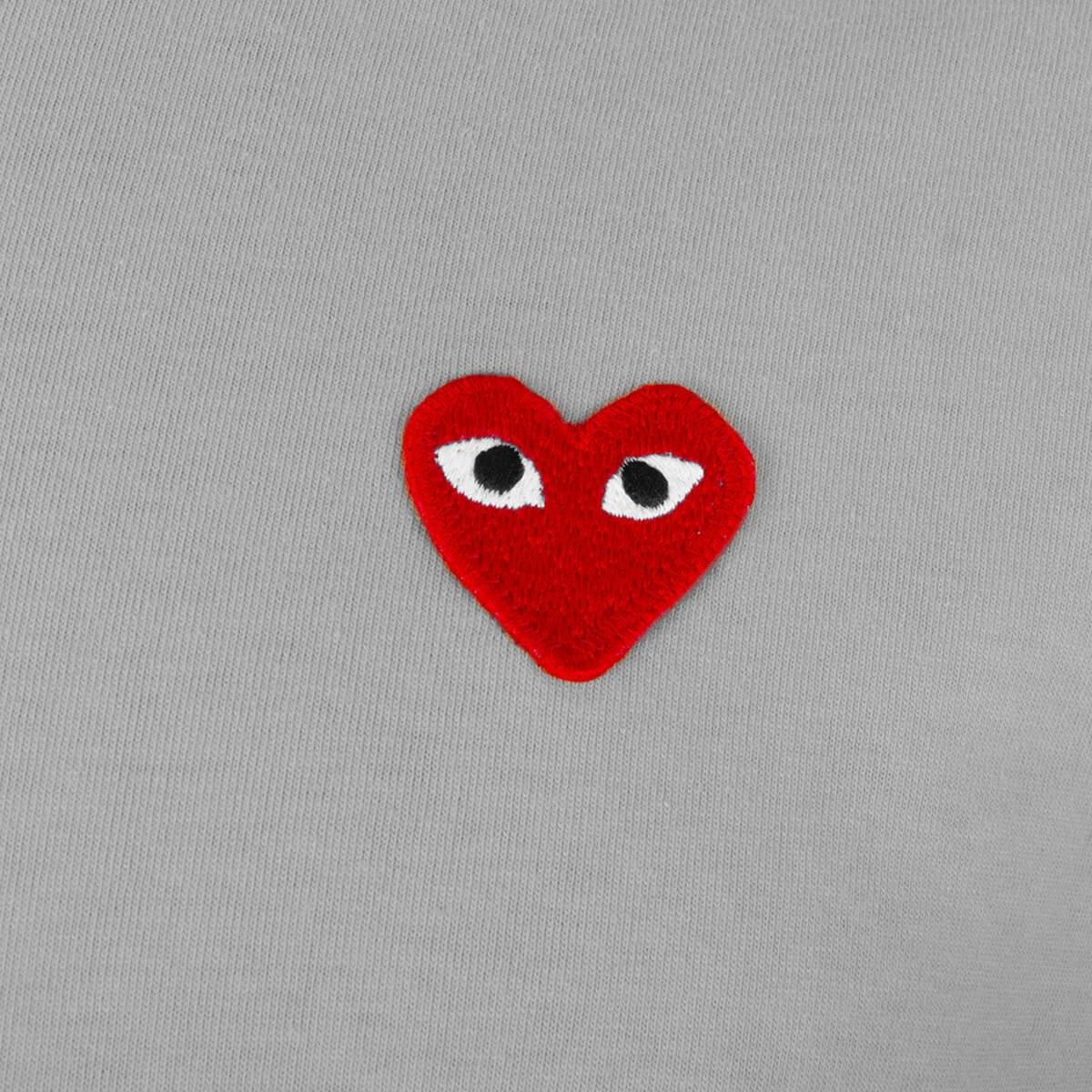 Comme Des Garçons PLAY T314 Small Red Heart T-Shirt In Grey 2 Comme Des Garçons PLAY T314 Small Red Heart T-Shirt In Grey - Image 2