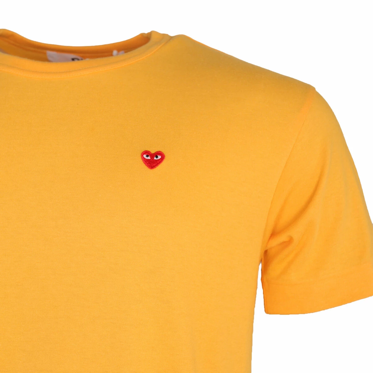 Comme Des Garçons PLAY T314 Small Red Heart T-Shirt In Yellow 2 Comme Des Garçons PLAY T314 Small Red Heart T-Shirt In Yellow - Image 2