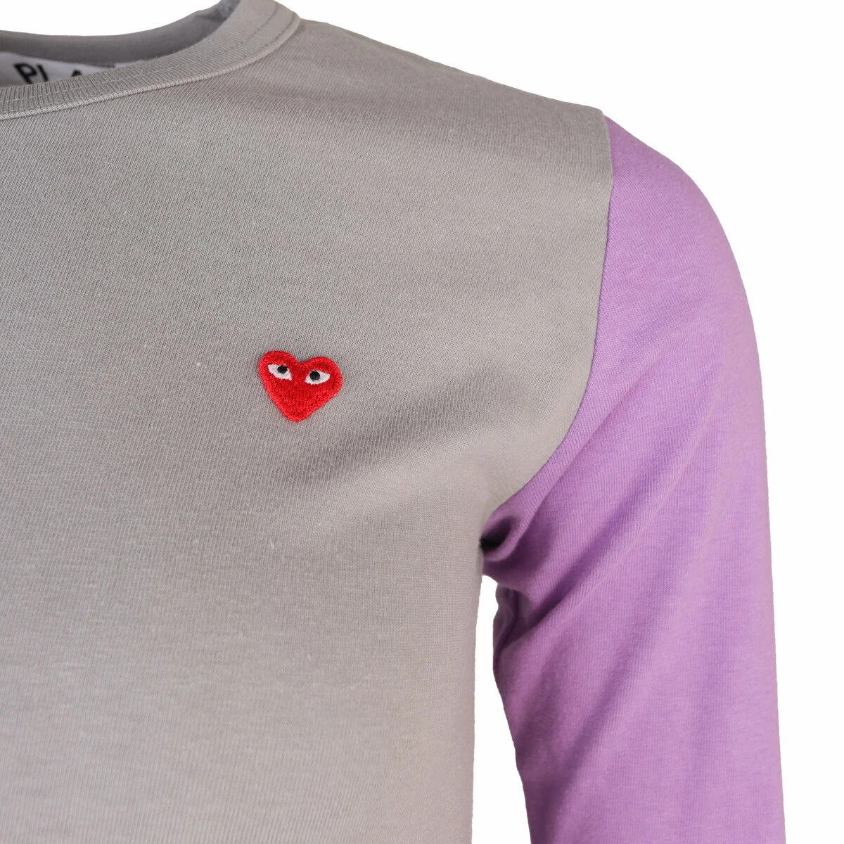 Comme Des Garçons PLAY T315 Colour Block Long Sleeve T-Shirt In Grey/purple 2 Comme Des Garçons PLAY T315 Colour Block Long Sleeve T-Shirt In Grey/purple - Image 2