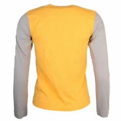 Comme Des Garçons PLAY T315 Colour Block Long Sleeve T-Shirt In Yellow/gray