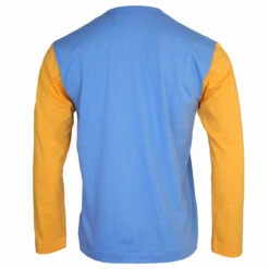 Comme Des Garçons PLAY T316 Colour Block Long Sleeve T-Shirt In Blue/yellow