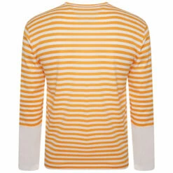 Comme Des Garçons PLAY T320 Striped Long Block Sleeve T-Shirt In Yellow/white