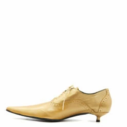 Comme Des Garcons Comme Des Garçons Pointed Lace-Up Brogues In Gold